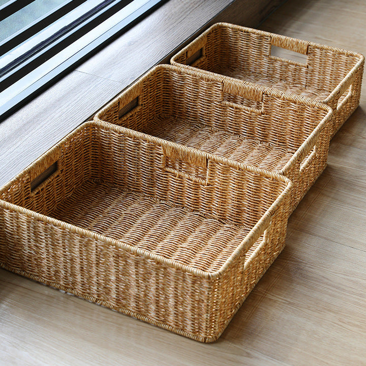 Handcrafted Large Rectangular Wicker Storage Basket Stornfield