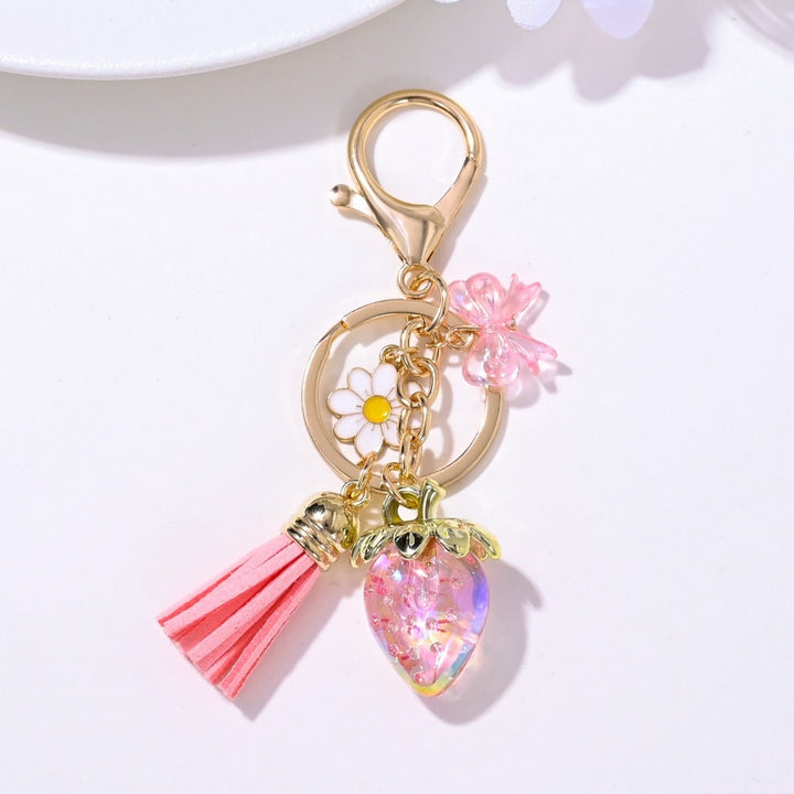 Keychain with Fruity Strawberry Design Stornfield