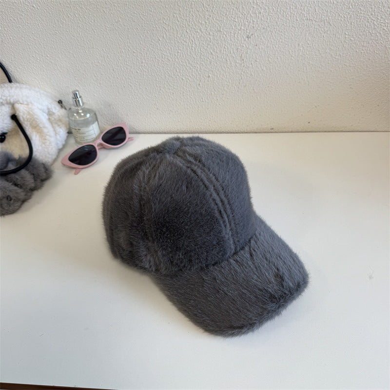 Unisex Plush Faux Fur Baseball Cap Stornfield