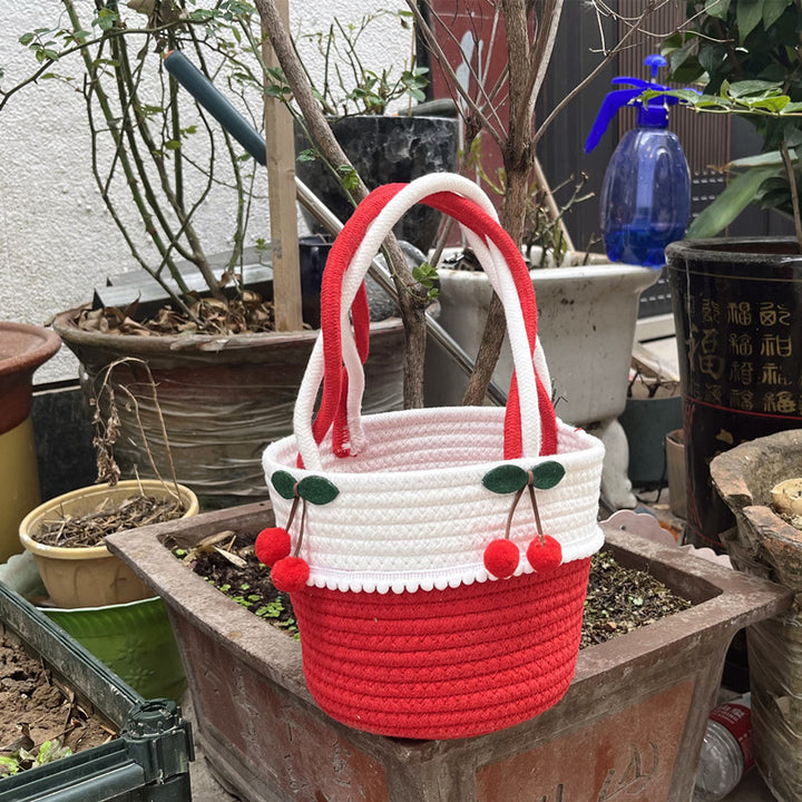 Ladies Playful Storage Basket with Pom-Pom Decoration Stornfield