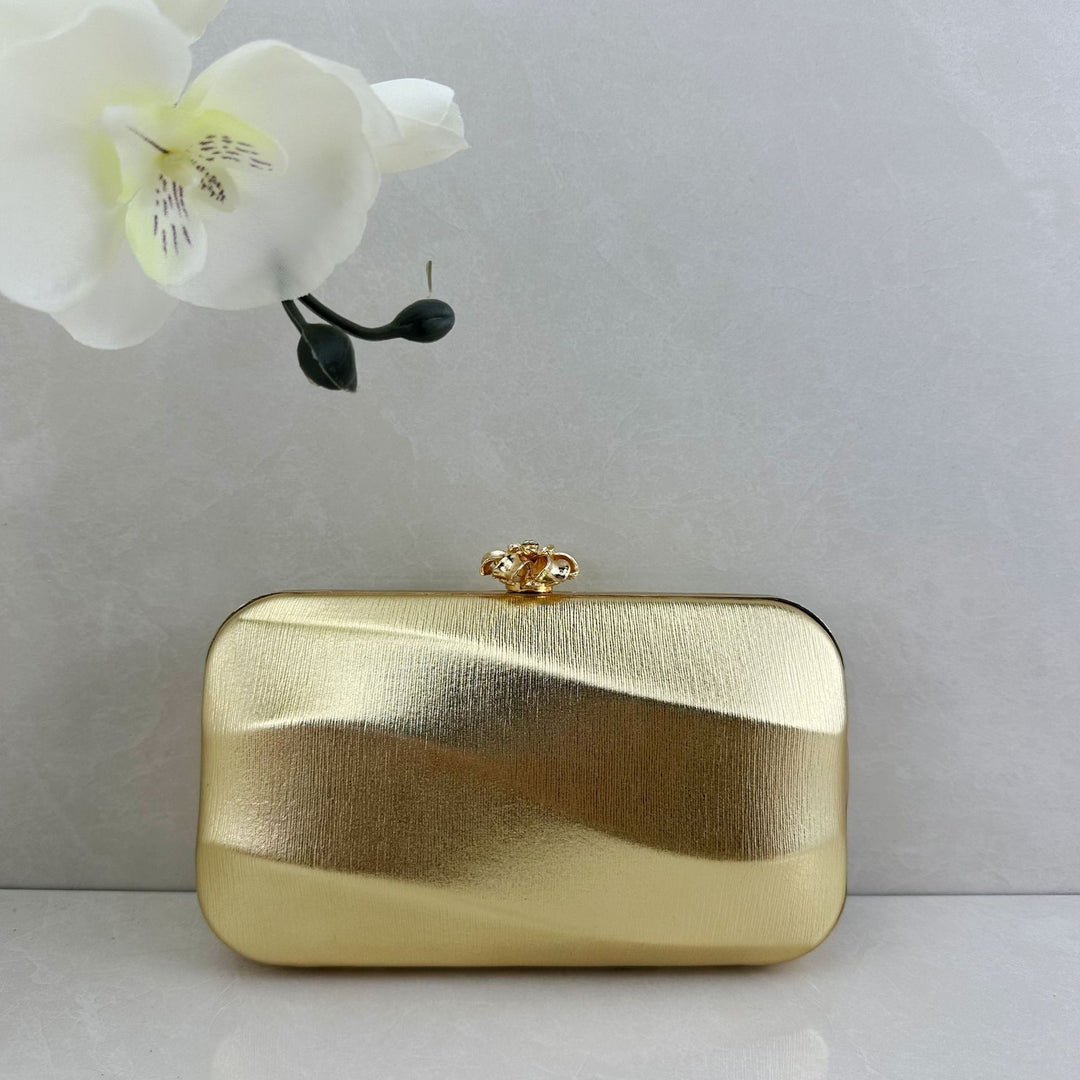 Textured Metallic Evening Clutch