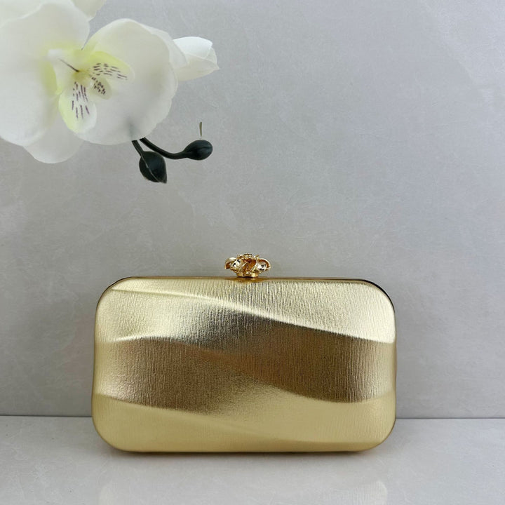 Textured Metallic Evening Clutch