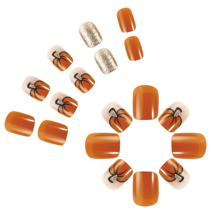 Festive Pumpkin-Themed Nail Art Set Stornfield