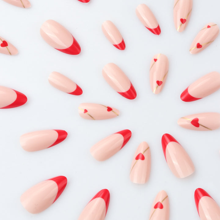 Elegant Heart Design Stiletto Nail Extensions Stornfield