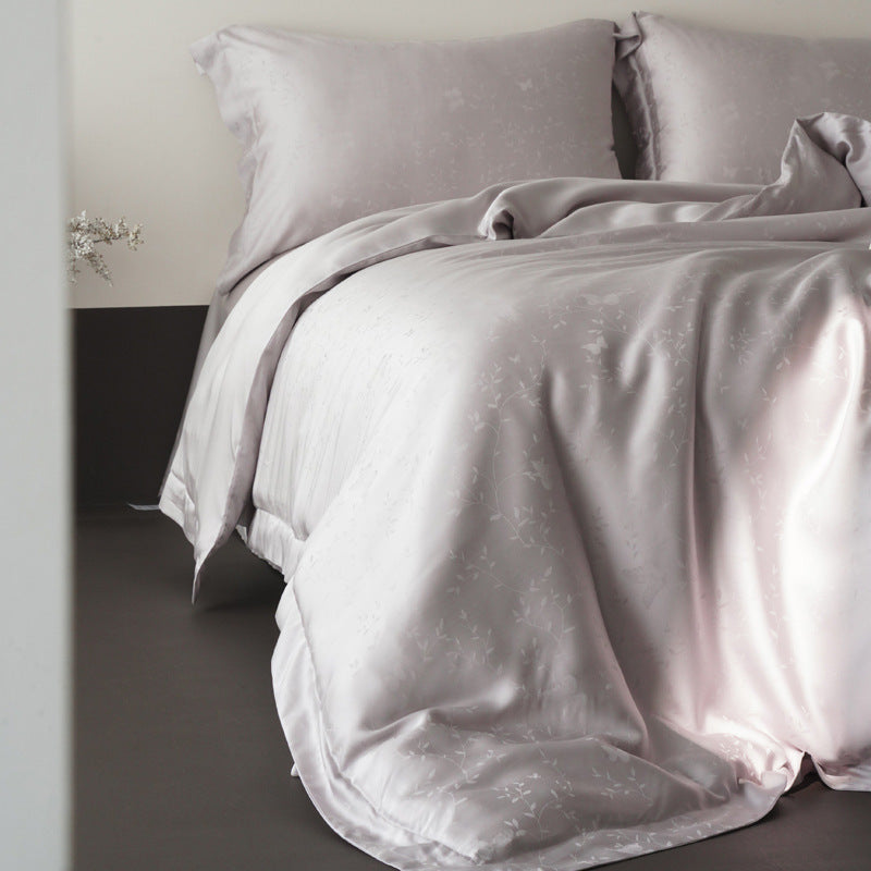 Hotel-Style Satin-Feel Duvet Cover and Pillowcase Set with Hidden Closure