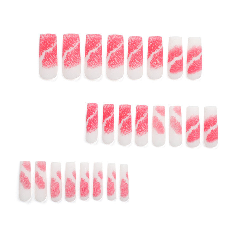 Artificial nail set with romantic lip motif Stornfield