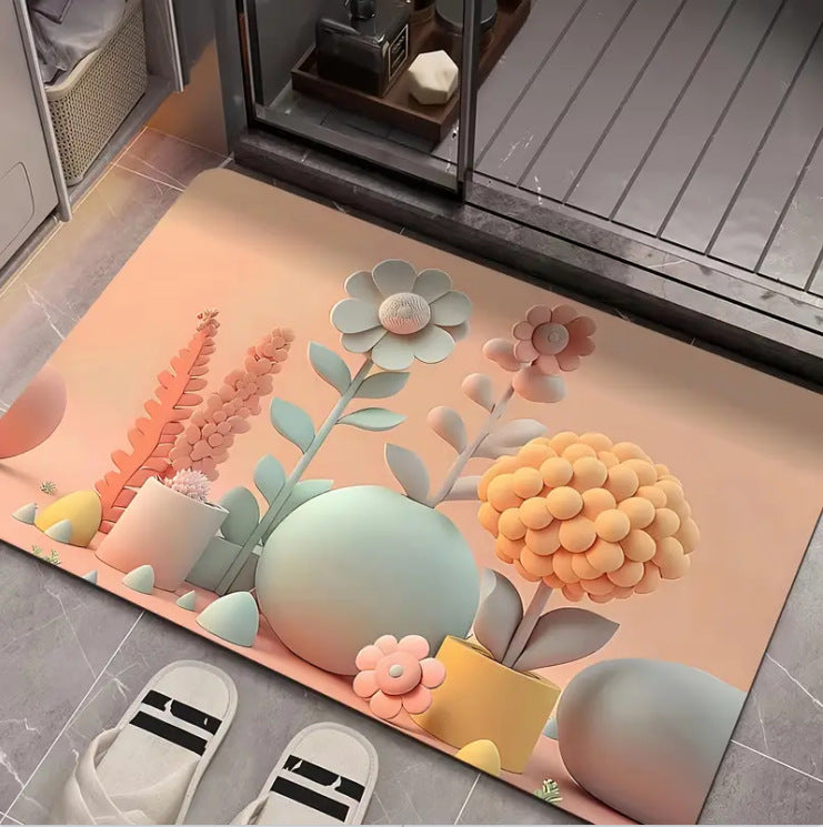 Decorative Floral Area Mat Stornfield