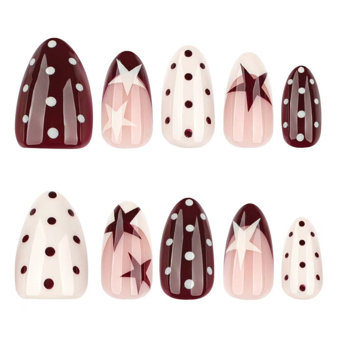 Artistic Star and Dot Press-On Nail Tips Stornfield