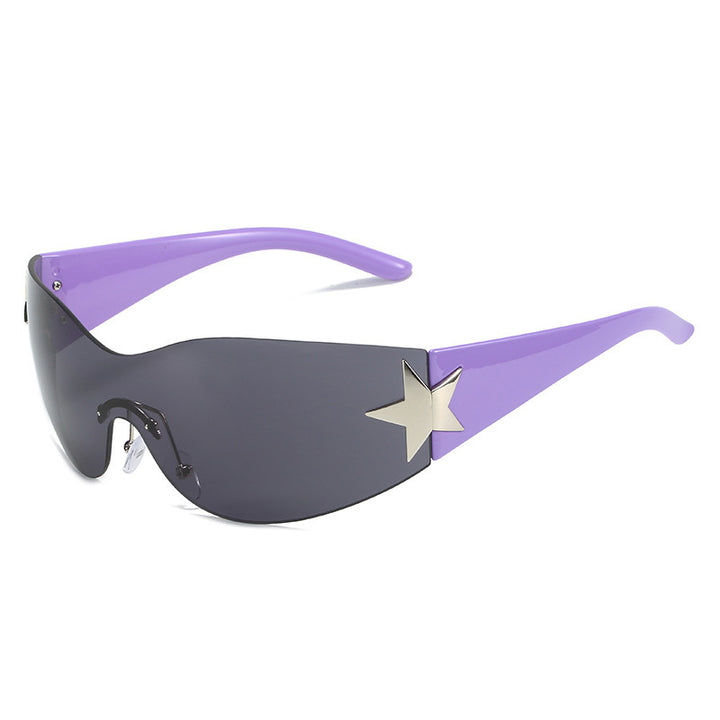Fashion-Forward Shield Sunglasses with Star Accent Stornfield