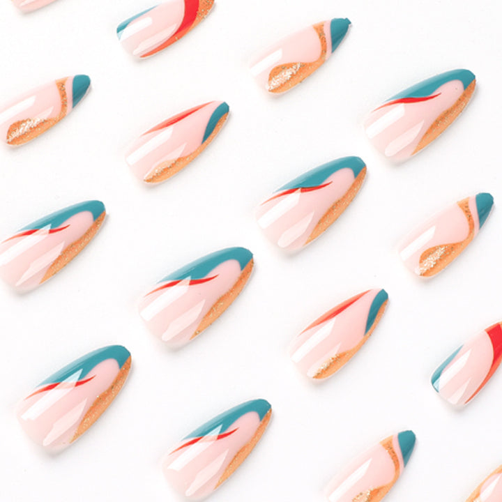 Artificial nail art with creative gradient and glitter elements Stornfield