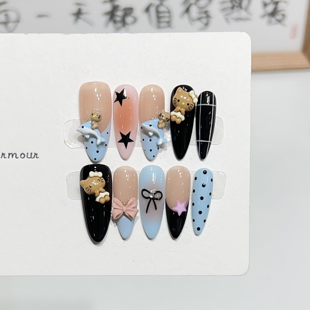 Reusable Stiletto Nail Art Set with Crystal Accents Stornfield