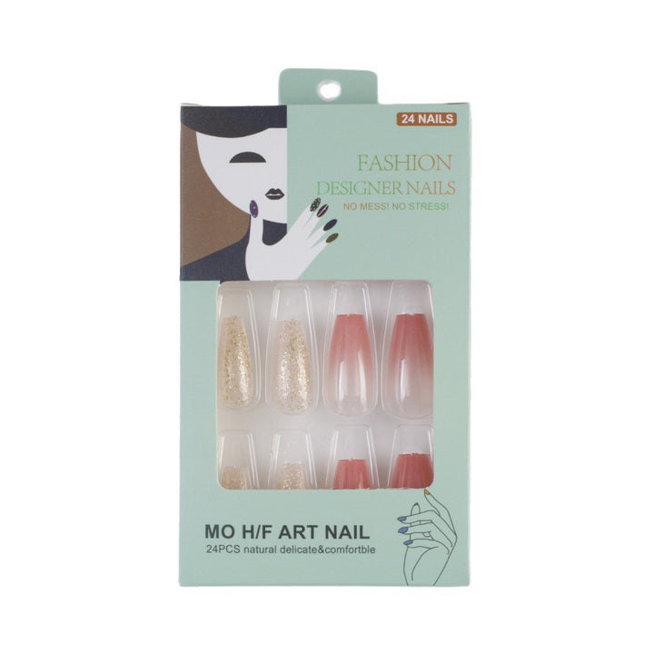 Glamorous artificial nails in modern glitter gradient design Stornfield