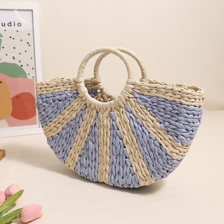 Handbag Made of Handwoven Bast with Base Structure Stornfield
