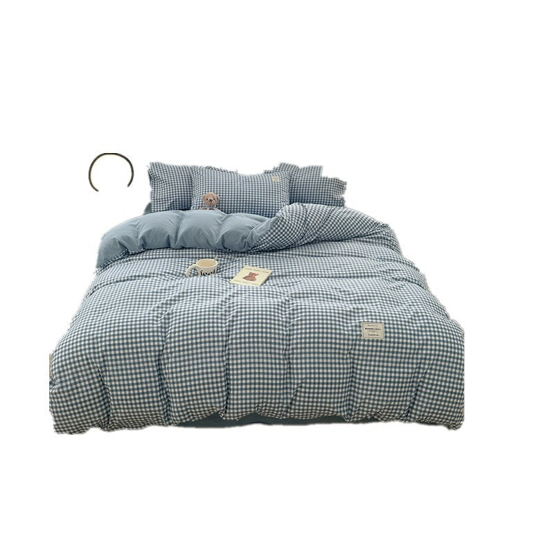 Checked Pattern Duvet Cover Set