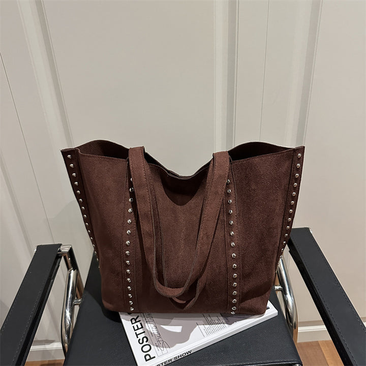 Chic Studded Suede Tote Bag Stornfield