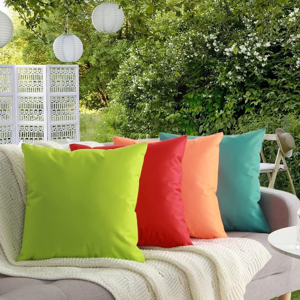 Outdoor Water-Resistant Square Throw Pillow Insert with Plush Polyester Fill