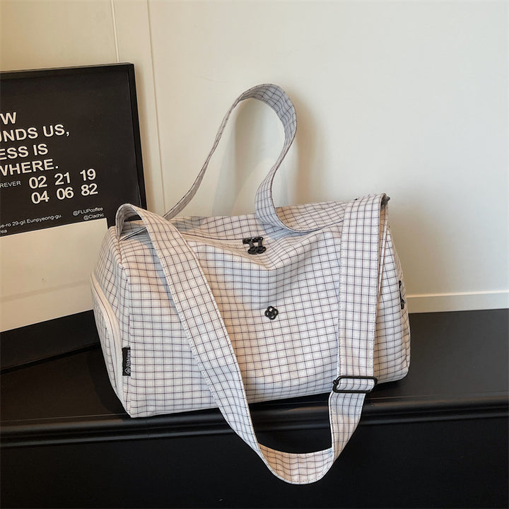 Trendy Grid Pattern Travel Duffel