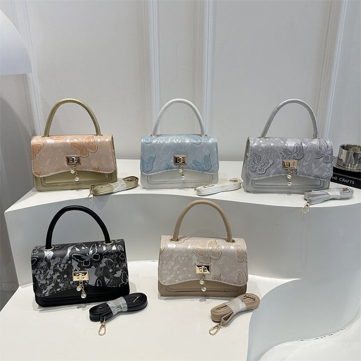 Elegant Floral Print Handheld Purse