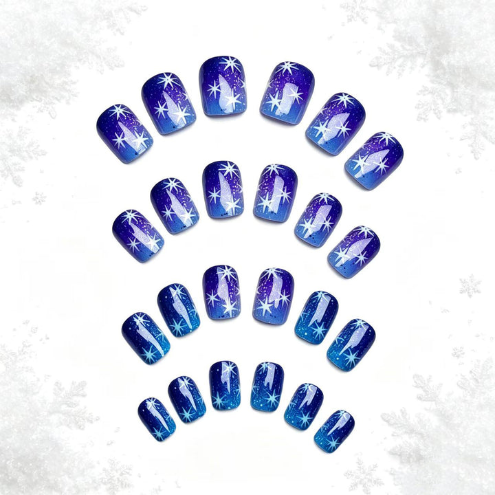 Artificial nails with sparkling star pattern Stornfield