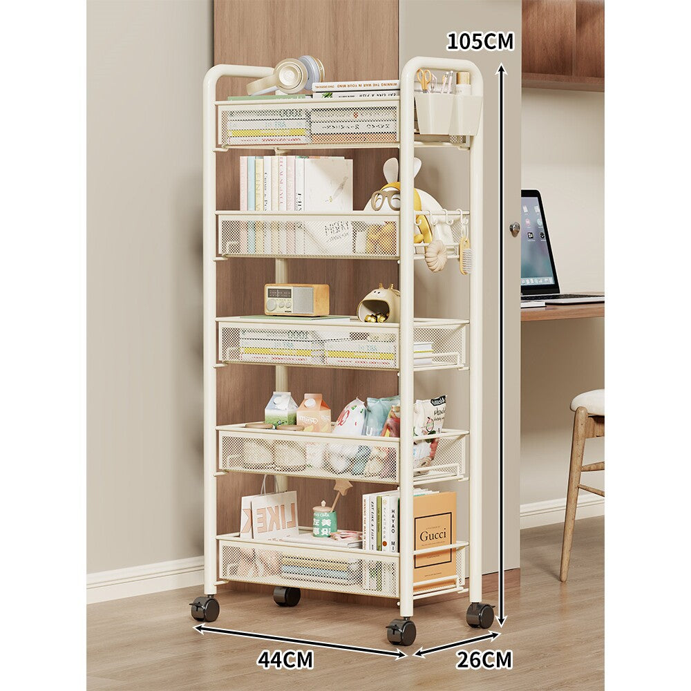 Multi-Tier Mesh Rolling Storage Cart