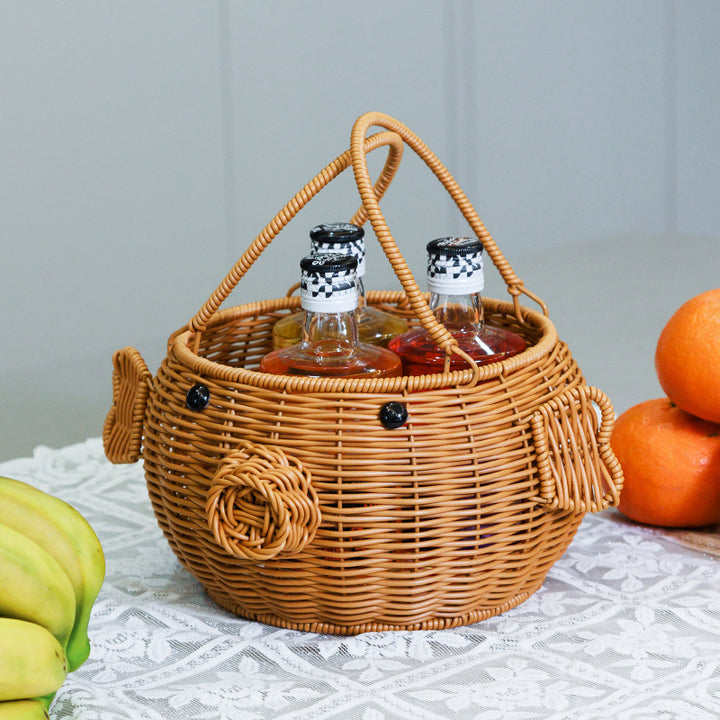 Decorative Animal-Shaped Woven Storage Basket Stornfield