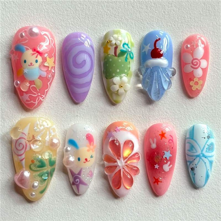 Playful Themed Press-On Nail Set Stornfield