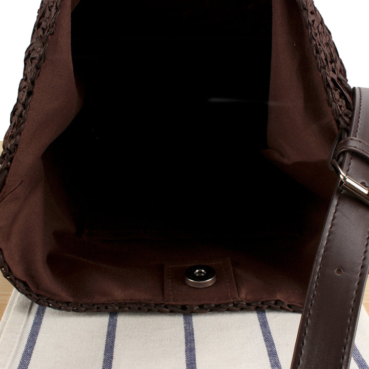 Shoulder bag with modern macrame design Stornfield