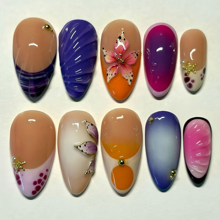 Exclusive Art Nails with Floral Accents Stornfield
