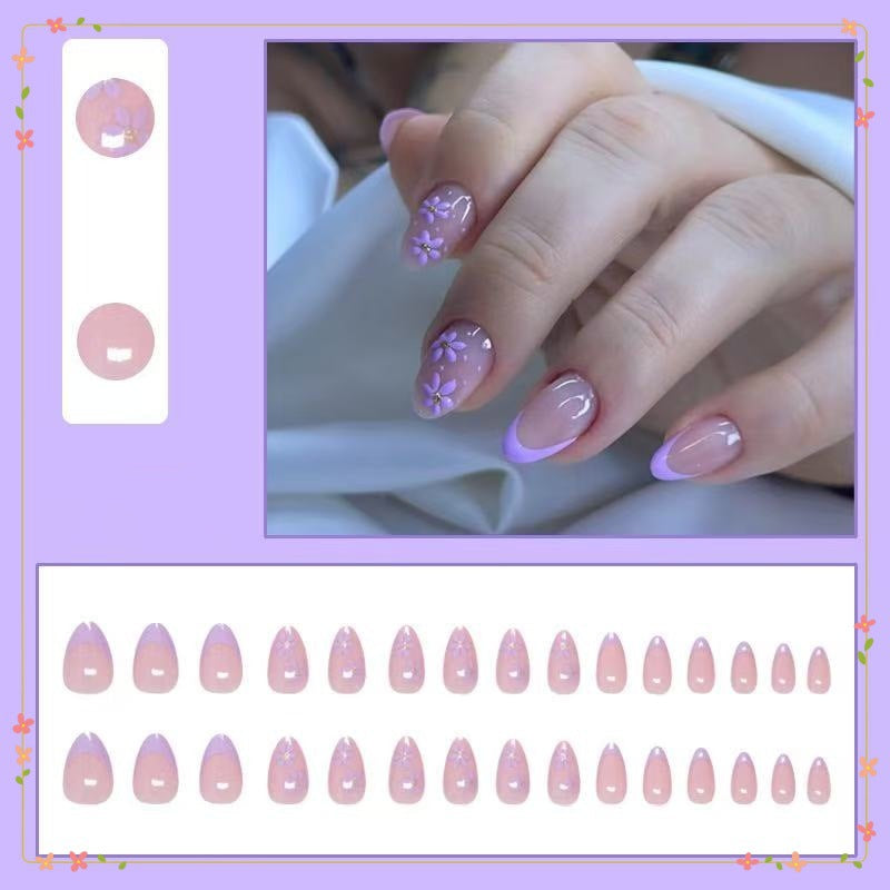 Creative artificial nails with floral accents Stornfield
