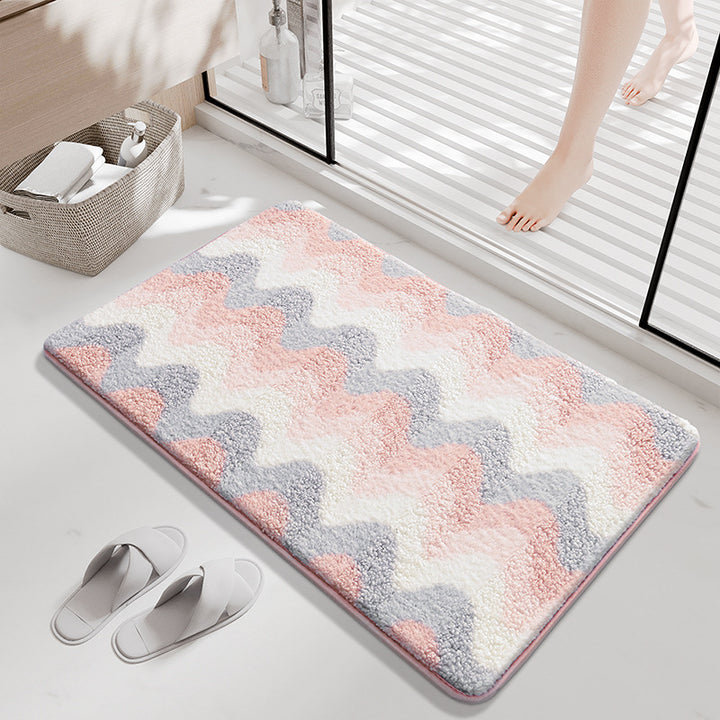 Soft Textured Wave Design Bath Mat