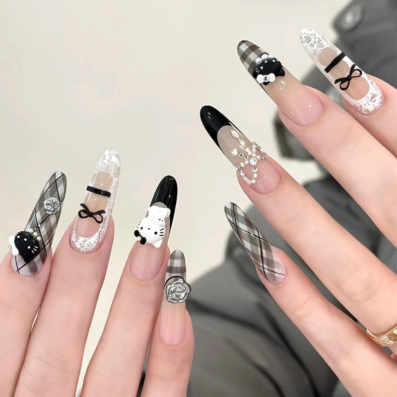 Artistic Character-Embellished Press-On Nails Stornfield
