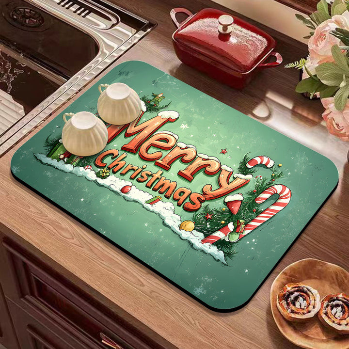 Festive Winter-Themed Kitchen Counter Mat Stornfield