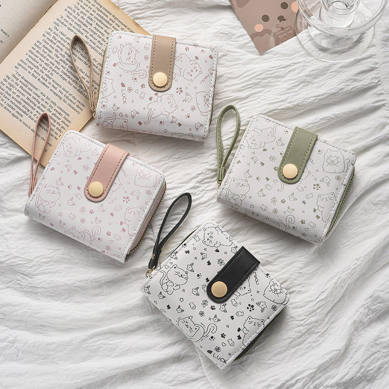 Cute Cat-Themed Zippered Coin Wallet Stornfield