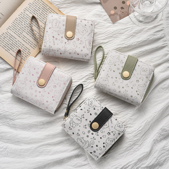 Cute Cat-Themed Zippered Coin Wallet Stornfield