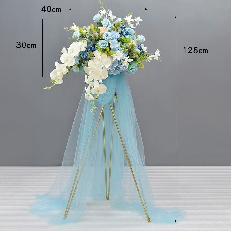 Elegant Floral Design Stand with Tulle