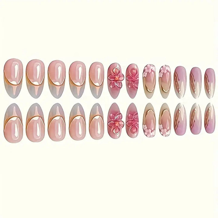 Floral Embellished Press-On Nail Art Set Stornfield