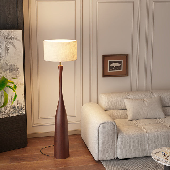Elegant Sculptural Wooden Floor Lamp