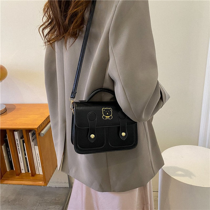 Cute Cartoon-Embellished Mini Satchel