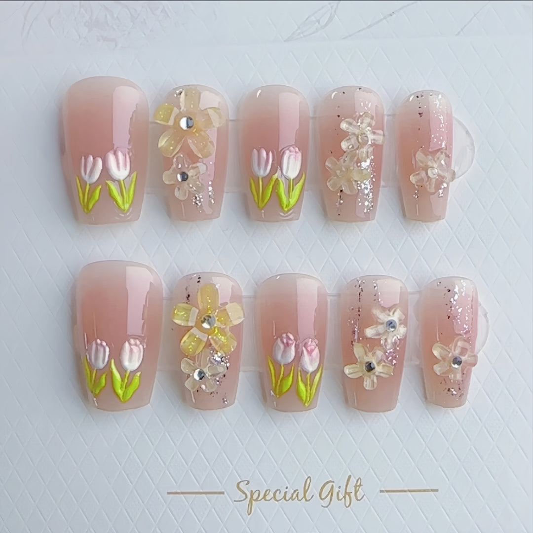 Floral Art Press-On Nail Set Stornfield