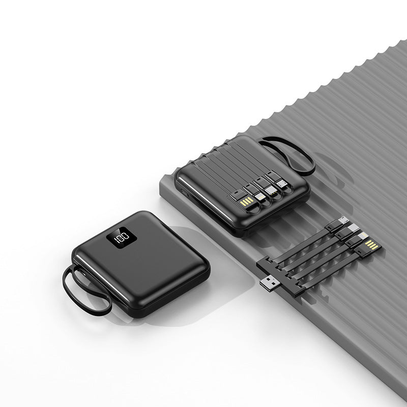Portable power bank with integrated charging cables and LCD display Stornfield