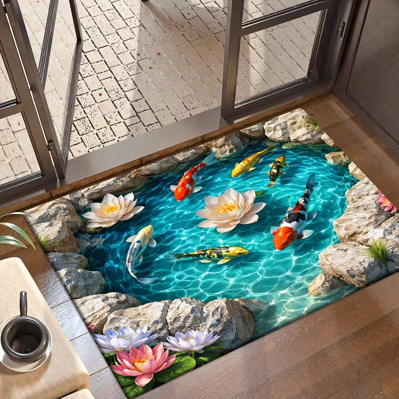 Cartoon Alligator-Themed Area Rug