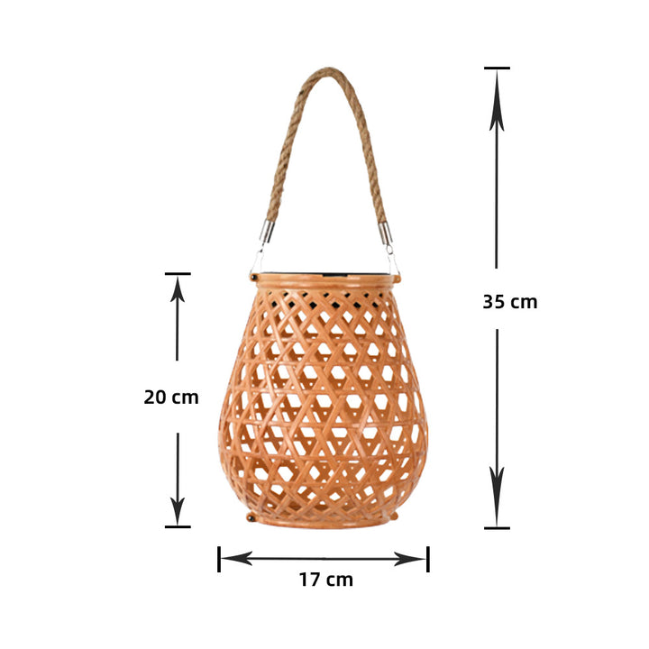 Decorative Woven Lantern With Rope Handle Stornfield