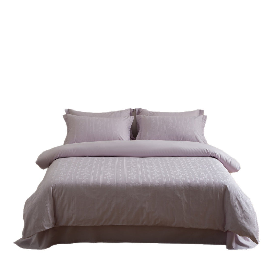 Luxury Jacquard Floral Duvet Cover Set with Pillow Shams