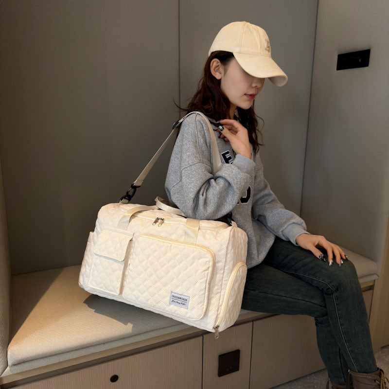 Spacious Quilted Gym Duffel Bag