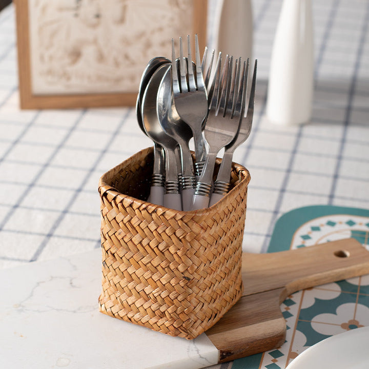 Handcrafted Square Wicker Storage Container Stornfield