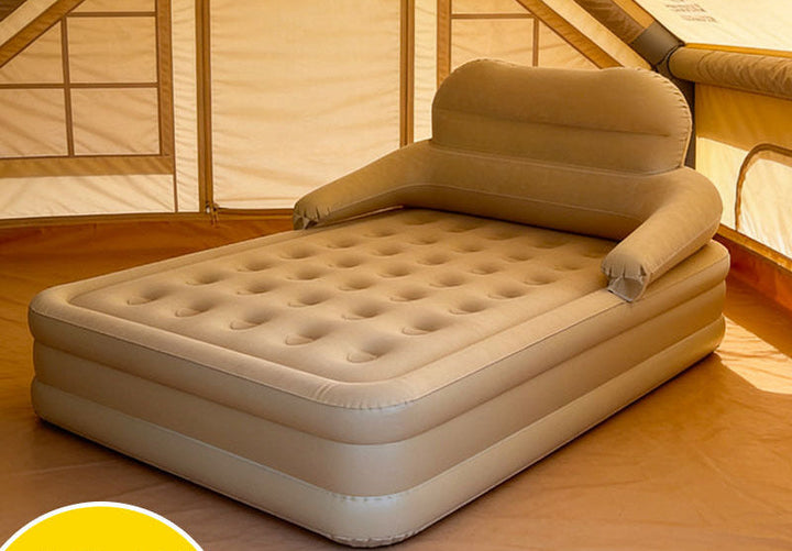 automatic inflation elevated inflatable air bed with upright backrest and integrated pillow supports Stornfield