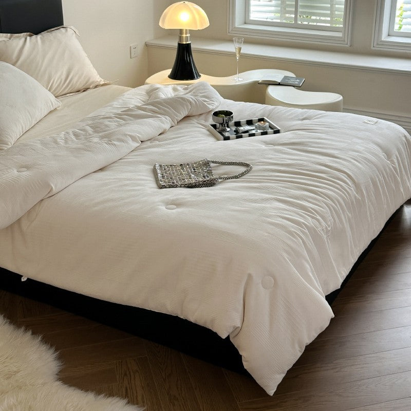 Luxury Hypoallergenic Down-Alternative Duvet Comforter with Box-Stitch Cotton Sateen Shell