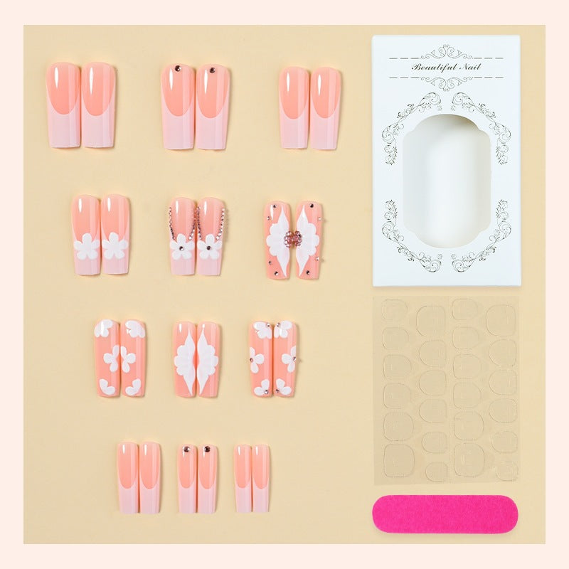 Nail Art Set with Floral Accents and Glitter Stornfield
