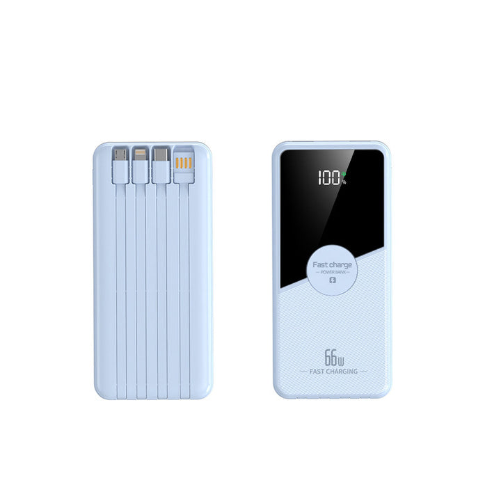 Portable power bank with integrated multi-charging cable and digital charging display Stornfield