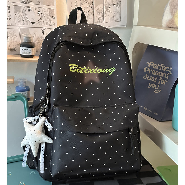 Charming Polka Dot Casual Backpack Stornfield